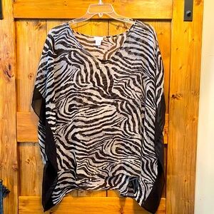 Chico's Black and White Zebra Print Blouse